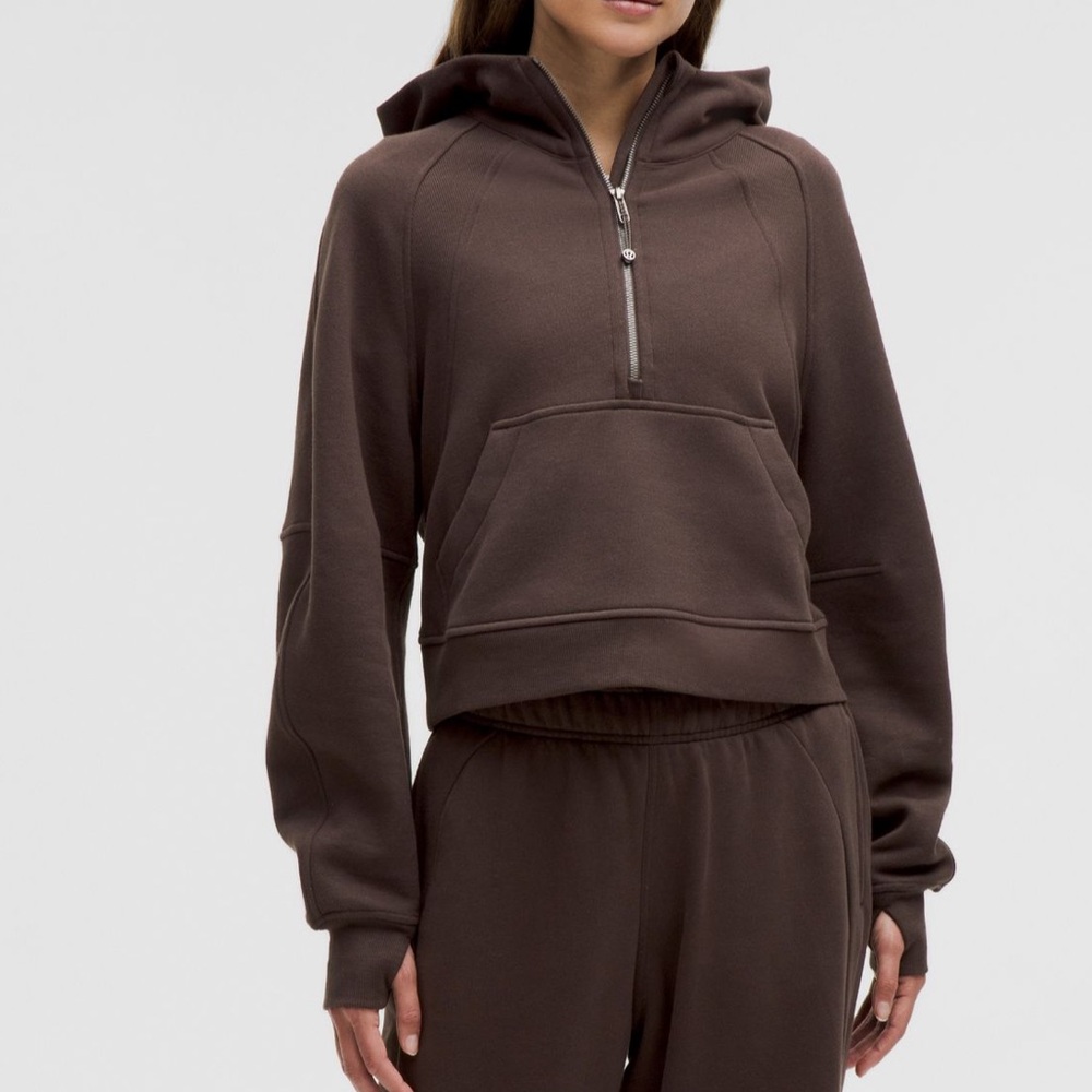 Lululemon Scuba Oversized Half-Zip Hoodie, Espresso, XS/S